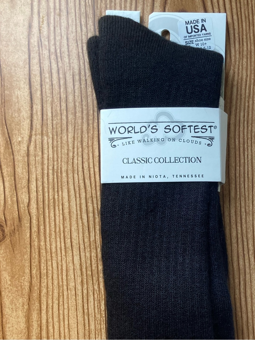 NWT World's Softest Classic Crew Socks Ultra Soft Socks for Women & Men Black
